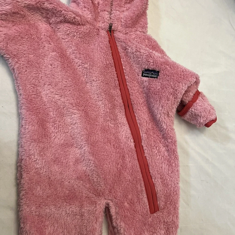 PATAGONIA Infant Baby Synchilla Fleece Hi Plush BUNTING Suit Size 3‎ Months Pink